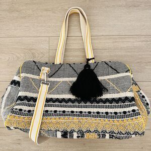 Handcrafted in India Southwestern Boho Shoulder Bag Tote Embroidered Yellow